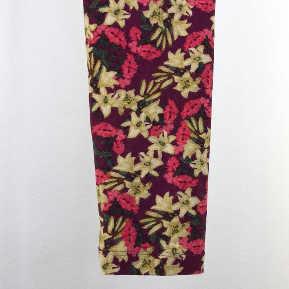 LuLaRoe Floral Print Leggings, One Size - Picture 4 of 7